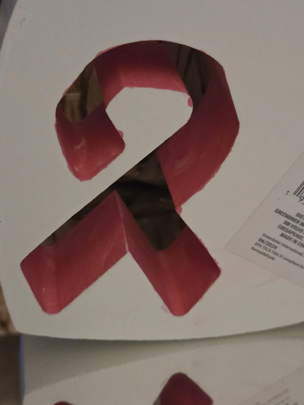 Pink Ribbon Heart Wood Block Sign Breast Cancer Awareness LOVE Shelf Decor